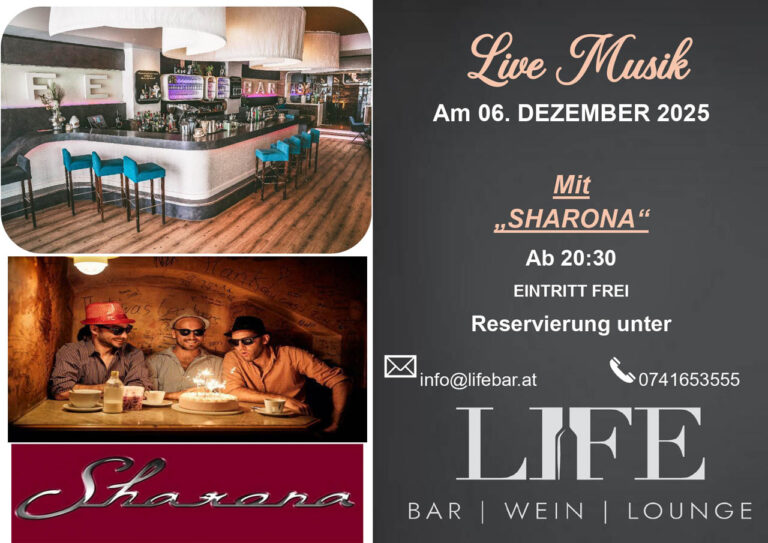 Mehr über den Artikel erfahren Live Musik – 06. Dezember 2025 mit Sharona